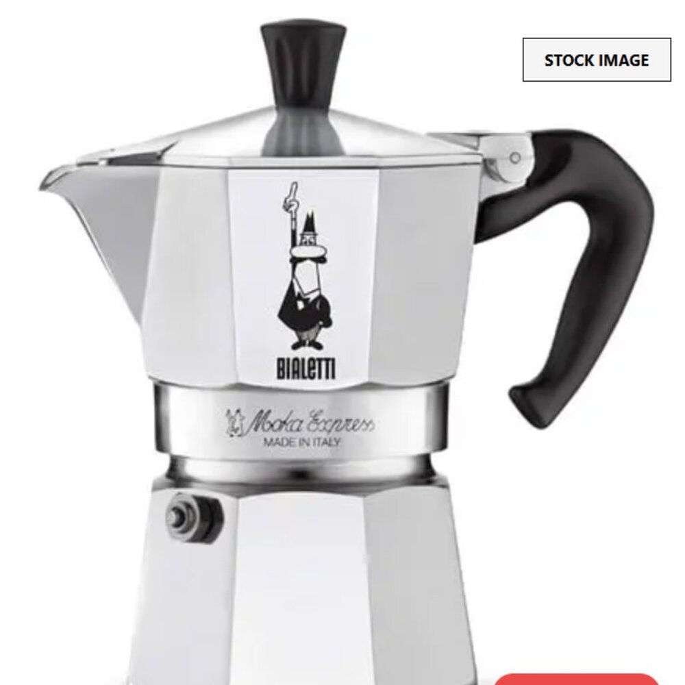 Bialetti  MOKA EXPRESS 3-Cup Stovetop Coffee Maker - Expresso Silver New - Picture 6 of 15